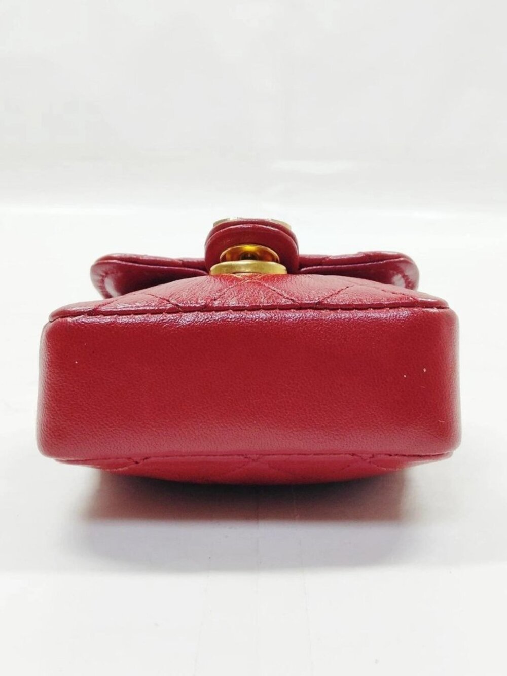 Authentic Chanel Mini Classic Flap Coin Purse Red Quilted Lambskin Chain Bag - Picture 6 of 14